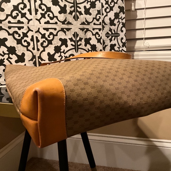 GUCCI Sherry Vintage Tote Micro GG PVC Beige Authentic - Picture 4 of 11